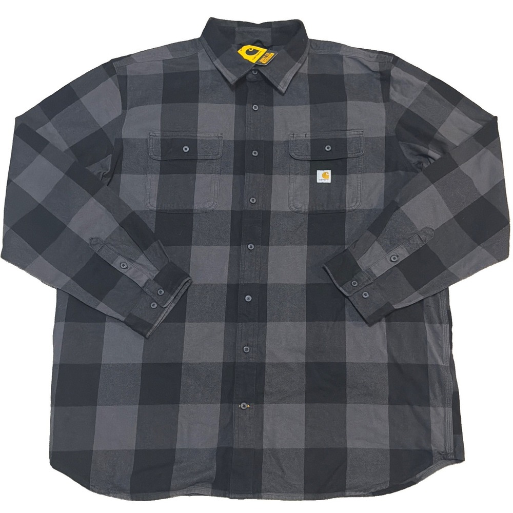 Carhartt Men's 2XLT Loose Fit Heavyweight Long Sleeve Plaid Flannel Shirt NWT